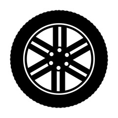 car wheel flat icon. Vector illustration