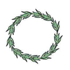 Green wreath. tropical leaves. Laurel wreath isolated 