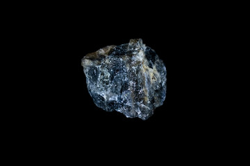 Raw Blue Cordierite on Black