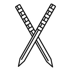 Croquet stick icon. Outline croquet stick vector icon for web design isolated on white background