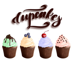 set of cupcakes