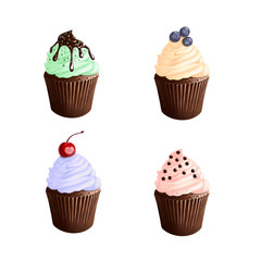set of cupcakes