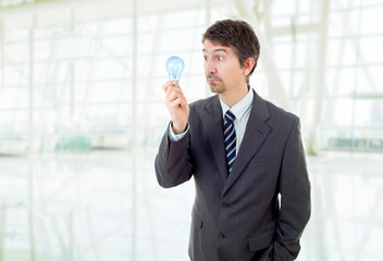 man with a lamp