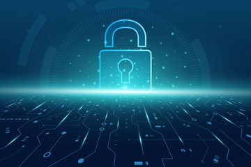 Cyber security technology concept , Shield With Keyhole icon with world map background , personal data , vector illustration.