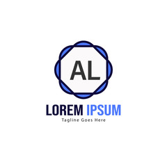 AL Letter Logo Design. Creative Modern AL Letters Icon Illustration