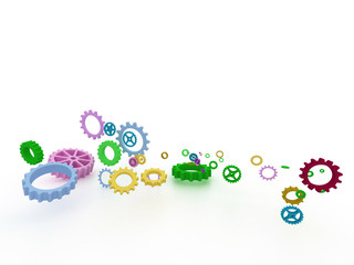 Cog  3d rendering on white background.