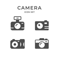 Set icons of camera and photography concept