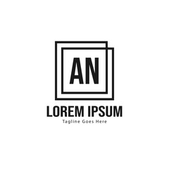 AN Letter Logo Design. Creative Modern AN Letters Icon Illustration
