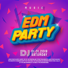 Poster dj electronic music party design vector background