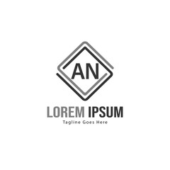 Fototapeta premium AN Letter Logo Design. Creative Modern AN Letters Icon Illustration