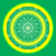 Decorative round lace ornate mandala. Bright pattern for print, scrapbook, cards, web design. Abstract colorful background.