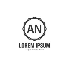 AN Letter Logo Design. Creative Modern AN Letters Icon Illustration