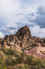 Fototapeta premium Ancient historical cave dwellings in mountain