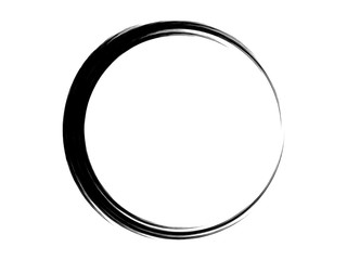 Grunge circle made of black paint.Grunge oval shape.Black grunge circle made withj art brush.Marking black oval element.