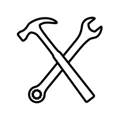 klucz i młotek ikona