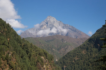Mount Khumbila or Khumbu (5,761 m) one of the high Himalayan peaks in the Khumbu region north of nepal within the boundaries of Sagarmatha National Park.