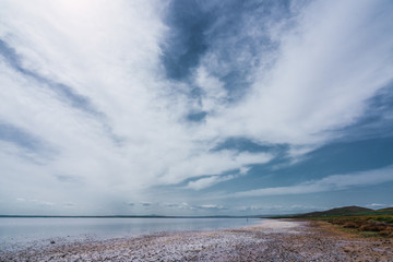 Cloudy sky over sea and coast