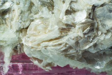 Macro texture of natural mineral pink elbaite