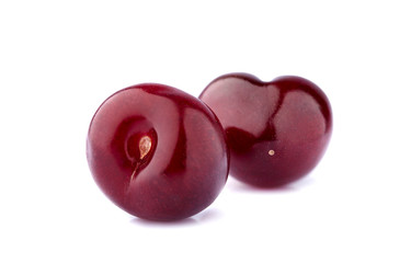 Sweet cherry berries  isolated on white background cutout