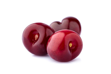 Sweet cherry berries  isolated on white background cutout