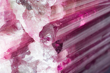 Macro texture of natural mineral pink elbaite