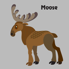 Vector cartoon moose