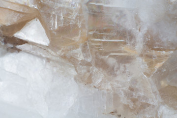 Texture of natural untreated white calcite macro