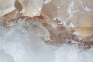 Texture of natural untreated white calcite macro