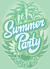 Fototapeta na wymiar Vector color poster template for summer party