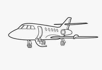 Fototapeta na wymiar Private jet vector icon. Business jet illustration