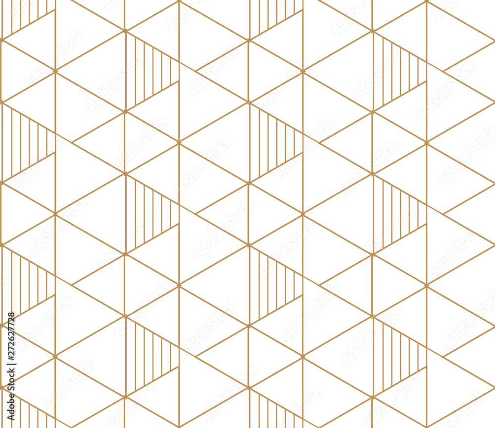 Wall mural seamless geometric pattern. gold linear pattern. wallpapers for your design.