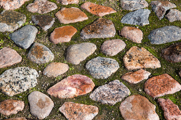 Paving of the old town, pavement, texture.