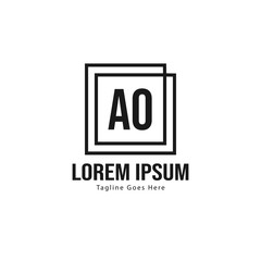 Fototapeta premium AO Letter Logo Design. Creative Modern AO Letters Icon Illustration