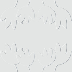 Pattern with beautiful falling white leaves. Autumn background. Realistic trendy craft style. Origami design template.