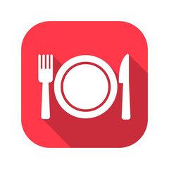 Food vector red icon in modern flat style isolated. Food can support is good for your web design.