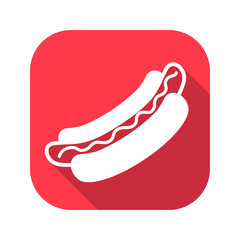 Hot dog vector red icon in modern flat style isolated. Hot dog can support is good for your web design.