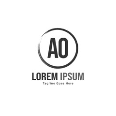 AO Letter Logo Design. Creative Modern AO Letters Icon Illustration
