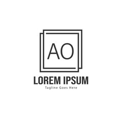 Obraz premium AO Letter Logo Design. Creative Modern AO Letters Icon Illustration