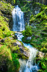 buchauer waterfall at the achensee lake