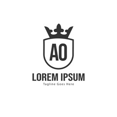 AO Letter Logo Design. Creative Modern AO Letters Icon Illustration