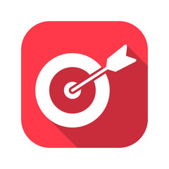 Target vector red icon in modern flat style isolated. Target can support is good for your web design.