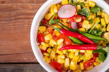 mexican fresh corn salad bowl