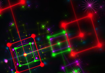 Abstract color dynamic background with lighting effect. Fractal spiral. Fractal art