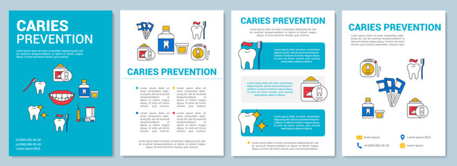 Fototapeta na wymiar Caries prevention brochure template layout