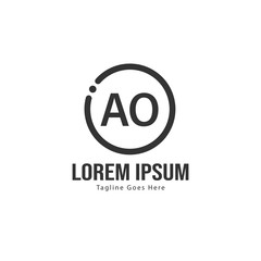 AO Letter Logo Design. Creative Modern AO Letters Icon Illustration