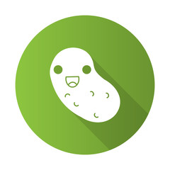 Potato cute kawaii flat design long shadow glyph character