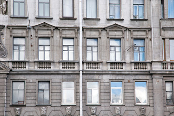 windows and details on an exterior of the building.