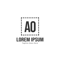 Obraz premium AO Letter Logo Design. Creative Modern AO Letters Icon Illustration