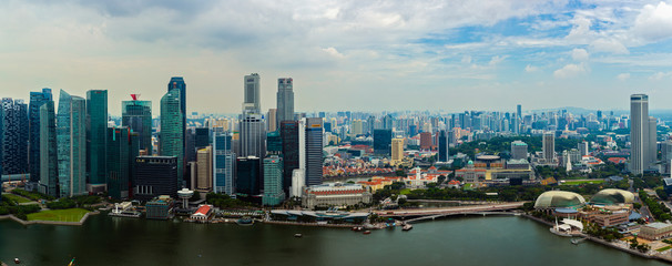 Plakat Singapore, 25 April 2019, Bbusiness district panorama over Marina Bay