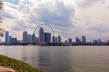 Singapore - APRIL 25, 2019 : Singapore Flyer at morning - the Largest Ferris Wheel in the World